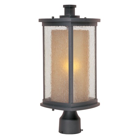 Maxim One Light Bronze Seedy/Wilshire Glass Post Light 3150CDWSBZ